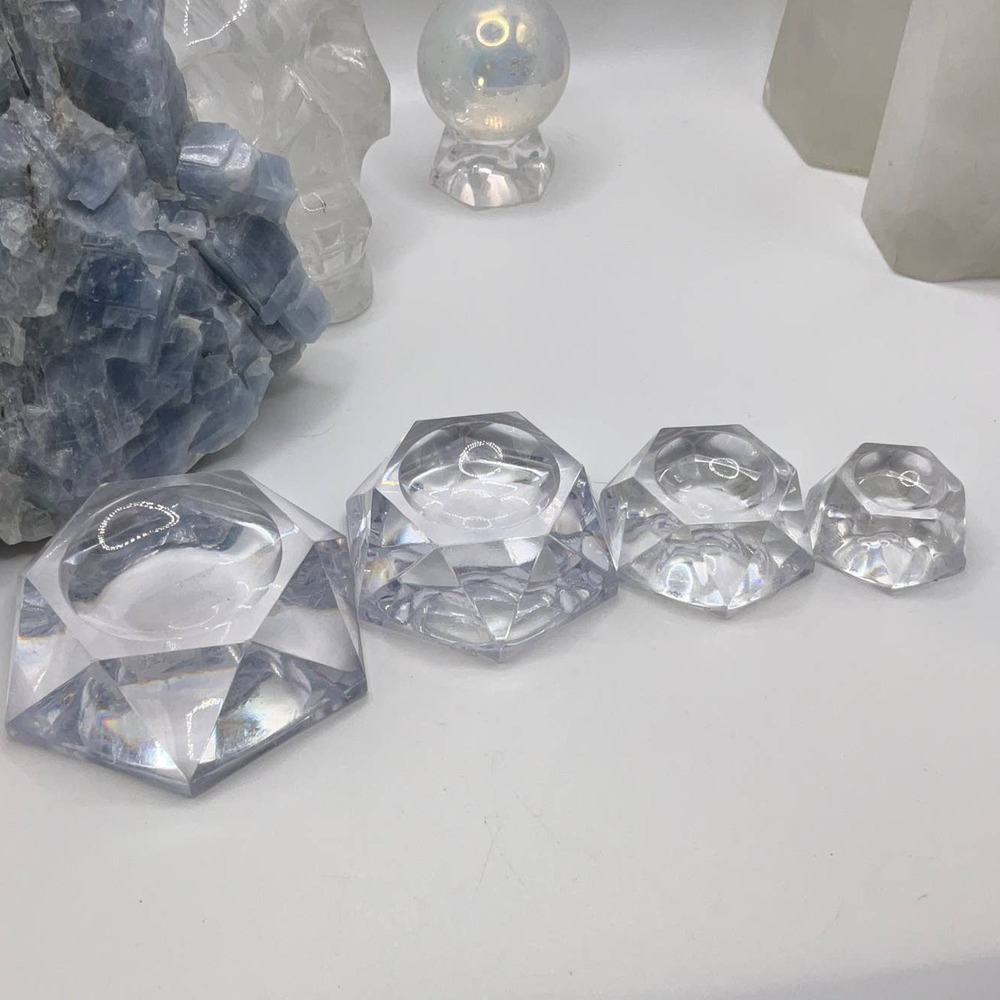 Clear resin sphere stand/holder - Small